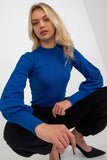 Ribbed Long Sleeve Blouse with Wide Cuffed Sleeves