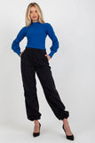 Ribbed Long Sleeve Blouse with Wide Cuffed Sleeves