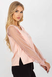 Elegant Long Sleeve Blouse with Heart Neckline & Embroidery