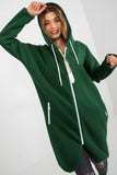 Extended Cut Zip-Up Hoodie with Zippered Pockets