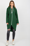 Extended Cut Zip-Up Hoodie with Zippered Pockets