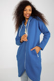Extended Cut Women's Hooded Zippered Sweatshirt with Pockets