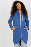 Extended Cut Women's Hooded Zippered Sweatshirt with Pockets