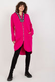 Extended Cut Hooded Zip Sweatshirt with Side Pockets