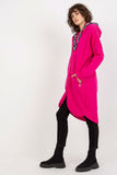 Extended Cut Hooded Zip Sweatshirt with Side Pockets