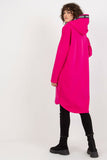 Extended Cut Hooded Zip Sweatshirt with Side Pockets