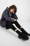 Extended Cut Women's Hooded Zippered Sweatshirt with Pockets
