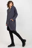 Extended Cut Women's Hooded Zippered Sweatshirt with Pockets