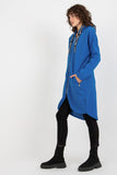 Extended Cut Hooded Zip Sweatshirt with Side Pockets