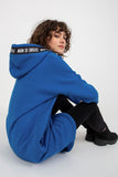 Extended Cut Hooded Zip Sweatshirt with Side Pockets