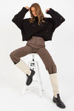 Openwork Turtleneck Sweater with Wide Sleeves