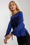 Elegant Long Sleeve Blouse with Decorative Lace Details