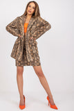 Buttoned Women's Long Sleeve Jacket with Lining