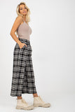 Checkered Women's Wool Pants with Covered Zipper