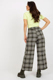 Checkered Women's Pants with Covered Zipper and Pockets