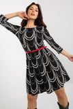 Elegant 3/4 Sleeve Dress with Covered Zipper Closure
