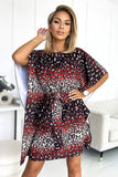 Butterfly Dress with Jaguar Pattern and Fabric Belt