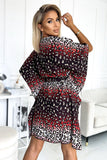 Butterfly Dress with Jaguar Pattern and Fabric Belt