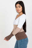 Ribbed Long Sleeve Blouse with Heart Neckline in 3 Colors