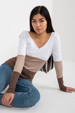 Ribbed Long Sleeve Blouse with Heart Neckline in 3 Colors