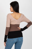 Ribbed Long Sleeve Blouse with Heart Neckline in 3 Colors