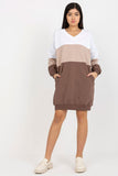 Colorful Heart Neckline Long Sleeve Sweatshirt Dress
