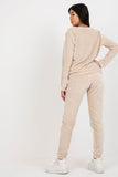 Chic Velour Blouse and Pants Set with Tie Waist and Pockets