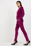 Soft Velour Blouse & Pants Set with Tie Waist
