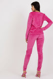 Velour Blouse & Pants Set with Tie Waist and Pockets