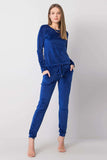 Chic Velour Blouse and Pants Set with Tie Waist