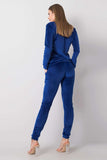 Chic Velour Blouse and Pants Set with Tie Waist