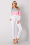 Colorful Sweatshirt and Pants Set with Elastic Waistband