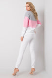 Colorful Sweatshirt and Pants Set with Elastic Waistband