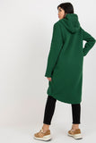 Zippered Extended Cut Hooded Sweatshirt with Pockets