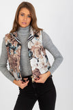 Floral Quilted Insulated Vest with Zippered Pockets