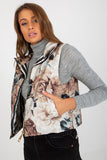 Floral Quilted Insulated Vest with Zippered Pockets