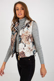 Floral Quilted Insulated Vest with Zippered Pockets