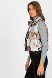 Floral Quilted Insulated Vest with Zippered Pockets