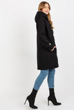 Plush Long Sleeve Coat with Hood and Button Closure