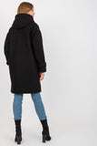 Plush Long Sleeve Coat with Hood and Button Closure