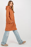 Cozy Long Sleeve Plush Coat with Hood and Button Closure
