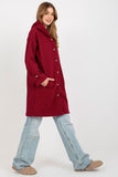 Plush Long Sleeve Coat with Hood and Button Closure