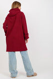 Plush Long Sleeve Coat with Hood and Button Closure