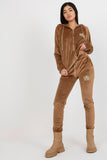 Embroidered Velour Sweatshirt & Pants Set for Ladies