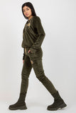 Embroidered Velour Sweatshirt & Pants Set for Ladies