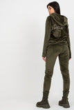 Embroidered Velour Sweatshirt & Pants Set for Ladies