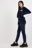 Embroidered Velour Hoodie and Pants Set for Ladies