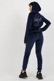 Embroidered Velour Hoodie and Pants Set for Ladies
