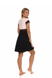 Elegant Lace-Trimmed Sleep Shirt in Pink and Black