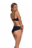 Navy Lace Molded Cup Push-Up Bra with Gel Insert